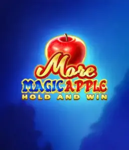 На изображении игрового автомата More Magic Apple от 3 Oaks Gaming, показывающего волшебный лес с персонажами из сказки, включая замки, магические яблоки и любимых сказочных героев. В центре виден название слота More Magic Apple, сопровождаемый яркими и привлекательными изображениями, создающими атмосферу сказочного приключения.