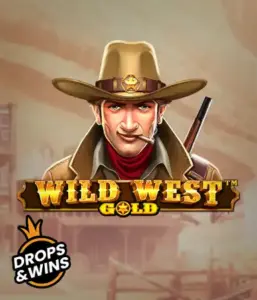  Изображение слота "Wild West Gold" от Pragmatic Play, изображающее мужчину в шляпе шерифа с винтовкой. За его спиной находится улица небольшого городка на Диком Западе. Идеально подходит для ценителей вестернов и игр на тему Дикого Запада. Этот слот обещает захватывающие приключения и возможность получения призов.